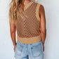 Contrast Chevron Knit V Neck Sweater Vest
