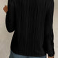 Textured Wavy Round Neck Long Sleeve Top