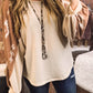 Western Print Patch Long Sleeve Top