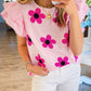 Floral Print Ruffled Flutter Sleeve Blouse