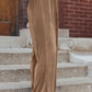 Drawstring High Waist Pleated Wide Leg Pants