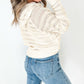 Pointelle Knit Raglan Sleeve Hooded Sweater