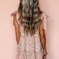 Floral Knotted Straps Tiered Babydoll Dress