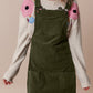 Solid Front Pockets Sleeveless Corduroy Overall Dress