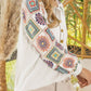 Aztec Print Raglan Sleeve Henley Sweatshirt
