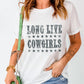 LONG LIVE COWGIRLS Star Print Round Neck T Shirt