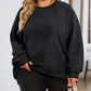 Plus Size Corded Round Neck Sweatshirt