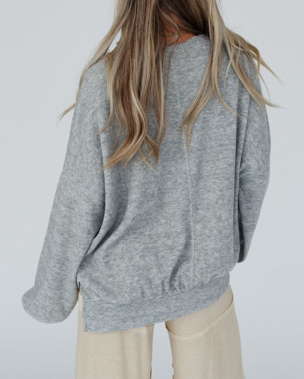 Side Split Drop Shoulder Oversized Top