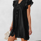 Ruffle Sleeve V Neck Frilled Shift Dress