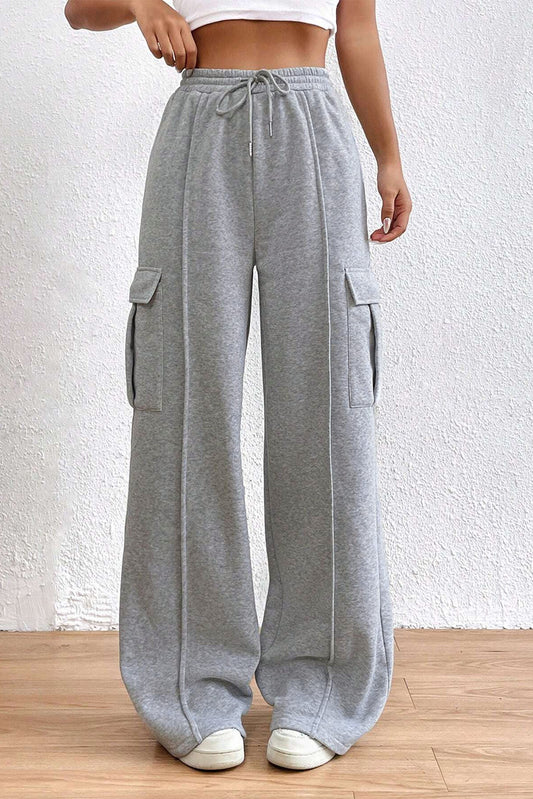 Drawstring Waist Cargo Sweatpants