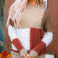 Color Block Kangaroo Pocket Hooded Sweater