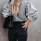 Puff Sleeve Button-Up Denim Jacket