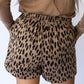 Leopard Side Pockets High Waist Casual Shorts