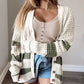 Colorblock Textured Knit Buttoned Cardigan