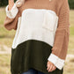 Color Block Tiered Knit Plus Size Sweater