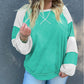 Colorblock Patchwork Cross Seam Plus Sweatshirt