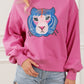 Chic Tiger Embroidered Casual Sweatshirt