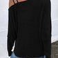 Asymmetric Strappy Cold Shoulder Long Sleeve Top