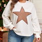 Star Shape Studded Crew Neck Plus Size T Shirt