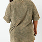 Plus Size Mineral Wash Seamed Short Sleeve T Shirt