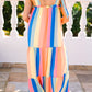 Stripe Tiered Tie Shoulder Straps Maxi Dress