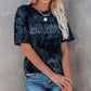 Blue Vintage Tie Dye MAMA Printed Tee