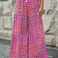 Boho Patchwork Print Drawstring Wide Leg Pants