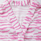 Zebra Pattern V Neck Short Sleeve Blouse