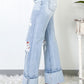 Light Wash Distressed Flare Jeans