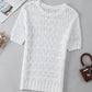 Hollow-out Textured Half Sleeve Sweater