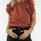 Sandalwood Ruffle Trim Sleeveless Blouse