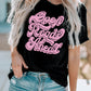 Black Slogan Letters Graphic Tee