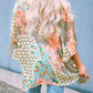 Floral Mixed Print Open Front Plus Kimono