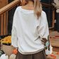 Big Flower Pattern V Neck Drop Shoulder Sweater