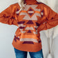 Aztec Knitted High Neck Drop Shoulder Sweater