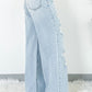 Light Wash Distressed High Waist Wide Leg Jeans