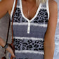 Ribbed Leopard Tie Dye Snap Button Tank Top