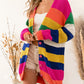Striped Print Longline Cardigan