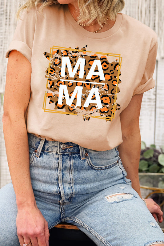 Leopard MAMA Graphic T Shirt