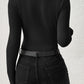 Scoop Neck Seam Detail Long Sleeve Bodysuit