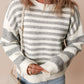 Stripe Drop Shoulder Crew Neck Sweater