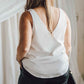V Neck Open Back Sleeveless Plus Size Top