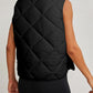 Quilted High Neck Button Up Pocket Vest Coat