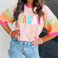 VACAY Printed Color Block Half Sleeve Graphic T Shirt