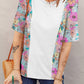 Floral Print Patchwork Short Sleeve Top