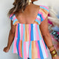 Stripe Ruffled Straps Babydoll Tank Top