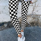 Checkered Pattern High Waist Skinny Leggings