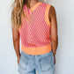 Contrast Chevron Knit V Neck Sweater Vest