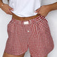 Plaid Gingham Printed High Waist Shorts