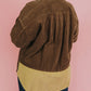 Plus Size Color Block Corduroy Shacket
